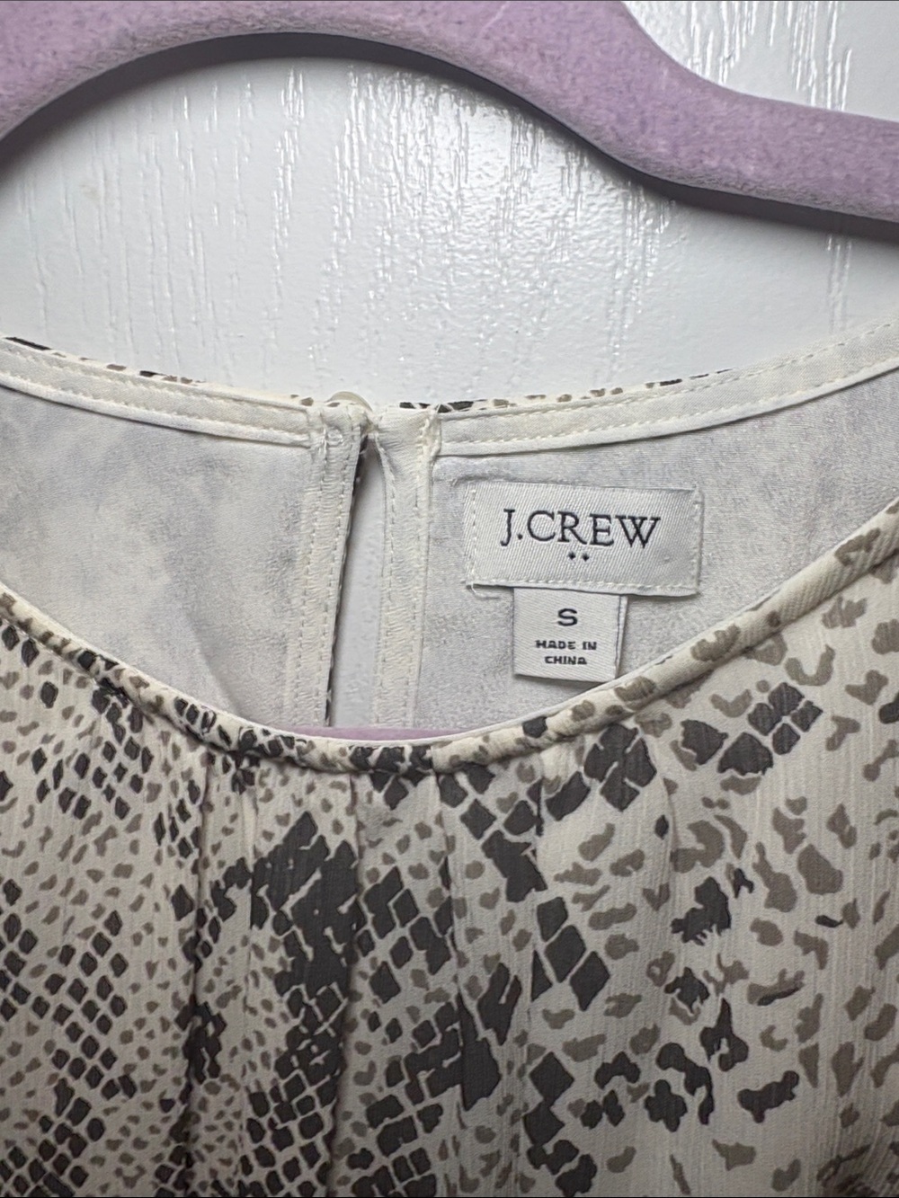 J. Crew Black and White Snake-Print Long Sleeve Dress - Picture 2 of 3